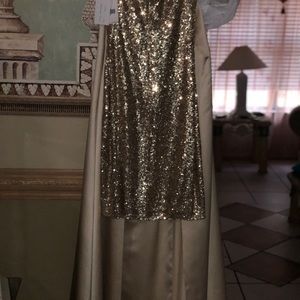 Gold brides maids dress.Gold sequin dress w/skirt